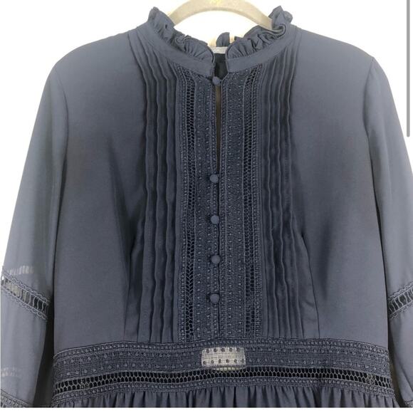 Octavia Navy Blue Open Back Blouse - Picture 2 of 9